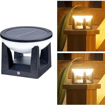 Round solar gate light warm white - white color (Pack of 2)